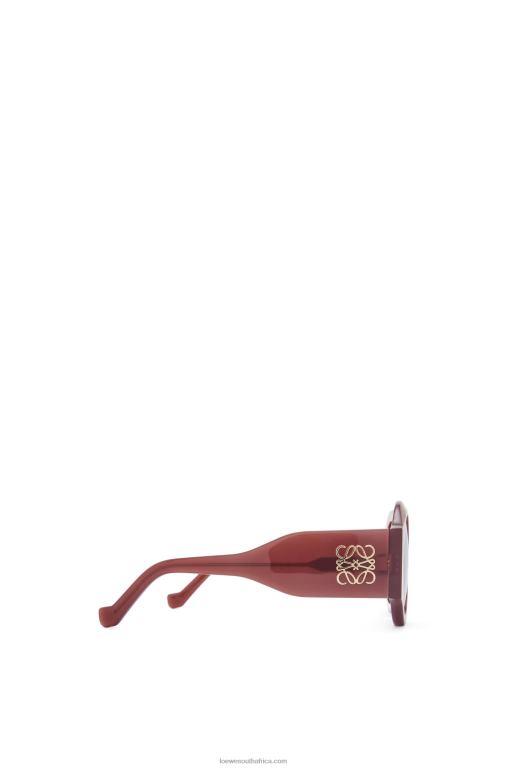 Loewe Women Curved sunglasses in acetate 206XF1442 Rust