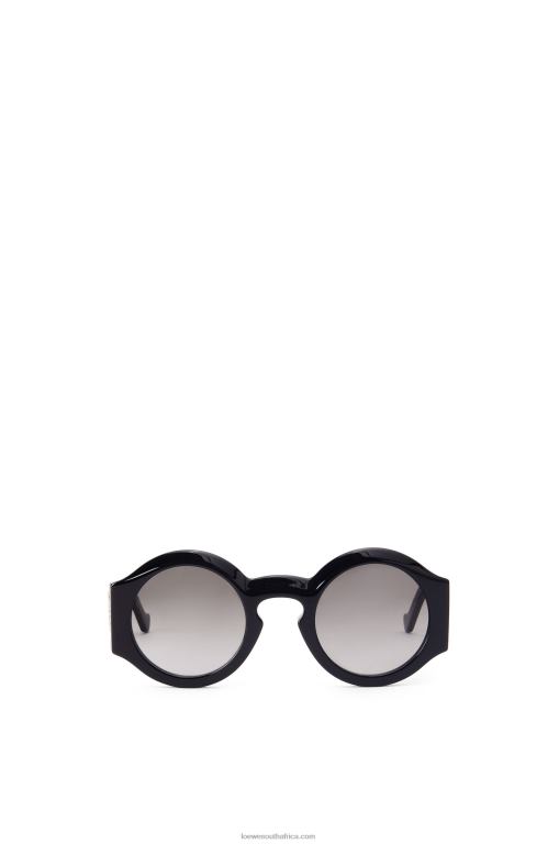 Loewe Women Curved sunglasses in acetate 206XF1443 Shiny Black