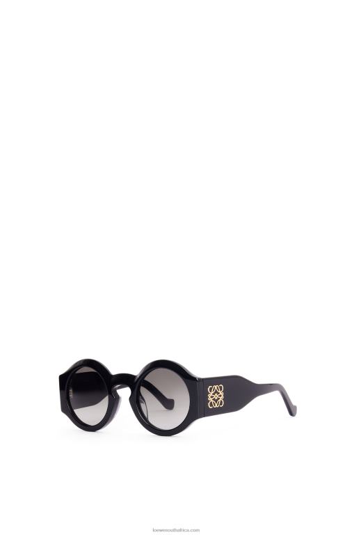 Loewe Women Curved sunglasses in acetate 206XF1443 Shiny Black