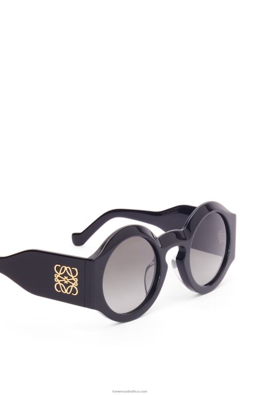 Loewe Women Curved sunglasses in acetate 206XF1443 Shiny Black