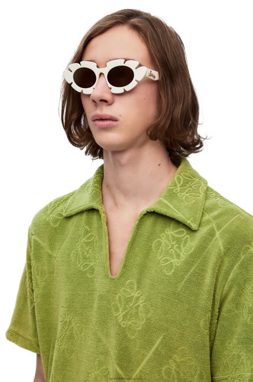 Loewe Women Flower sunglasses in injected nylon 206XF1460 Ivory