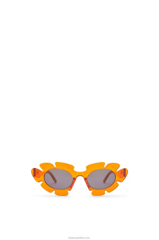 Loewe Women Flower sunglasses in injected nylon 206XF1461 Transparent Orange