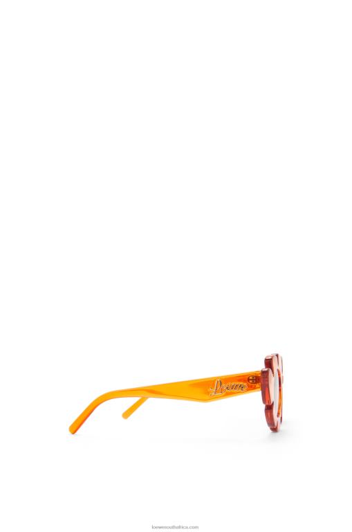 Loewe Women Flower sunglasses in injected nylon 206XF1461 Transparent Orange