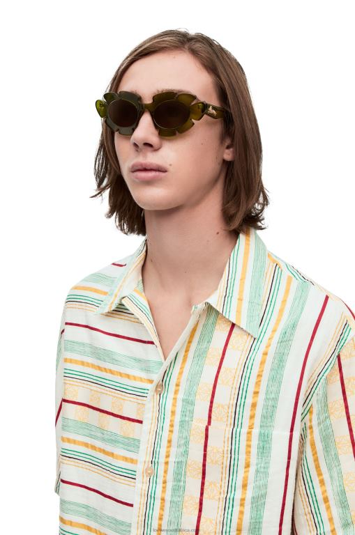 Loewe Women Flower sunglasses in injected nylon 206XF1462 Cactus Green