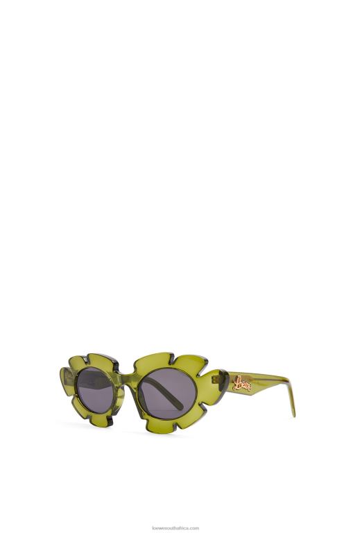 Loewe Women Flower sunglasses in injected nylon 206XF1462 Cactus Green