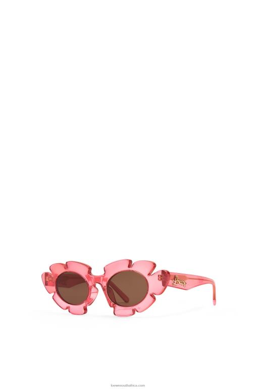 Loewe Women Flower sunglasses in injected nylon 206XF1463 Coral Pink