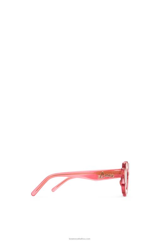 Loewe Women Flower sunglasses in injected nylon 206XF1463 Coral Pink