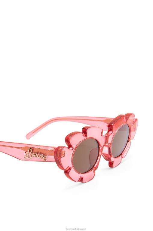 Loewe Women Flower sunglasses in injected nylon 206XF1463 Coral Pink