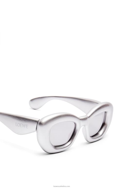 Loewe Women Inflated butterfly sunglasses in nylon 206XF1451 Silver/Grey