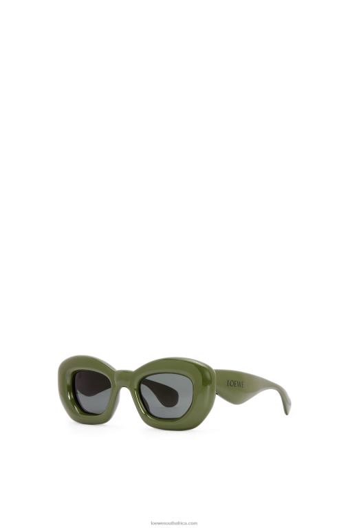 Loewe Women Inflated butterfly sunglasses in nylon 206XF1453 Dark Green