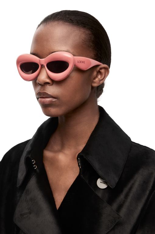 Loewe Women Inflated cateye sunglasses in nylon 206XF1421 Dusty Pink