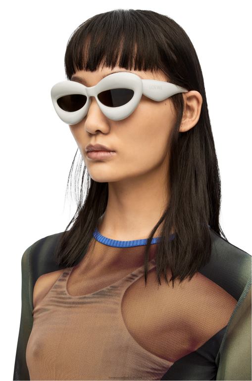 Loewe Women Inflated cateye sunglasses in nylon 206XF1424 Grey