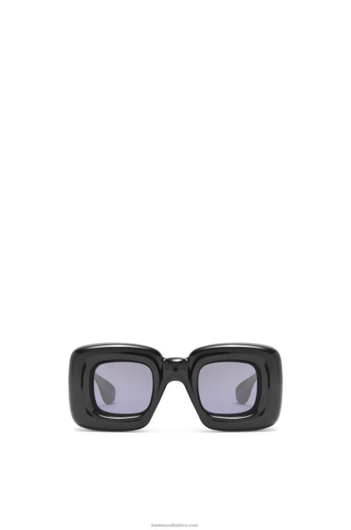 Loewe Women Inflated rectangular sunglasses in nylon 206XF1470 Black