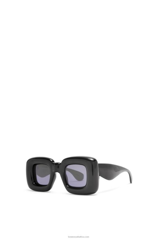 Loewe Women Inflated rectangular sunglasses in nylon 206XF1470 Black
