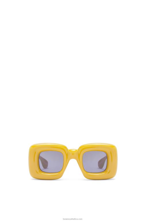 Loewe Women Inflated rectangular sunglasses in nylon 206XF1501 Yellow