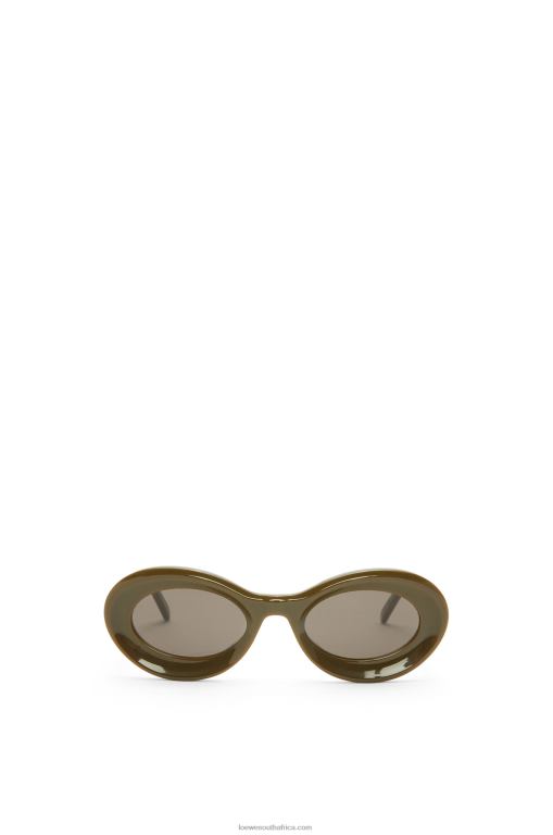 Loewe Women Loop sunglasses in acetate 206XF1455 Shiny Khaki