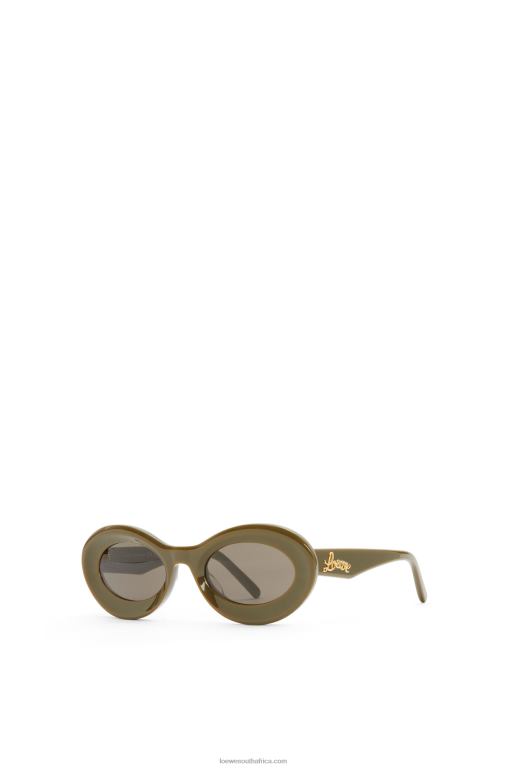 Loewe Women Loop sunglasses in acetate 206XF1455 Shiny Khaki