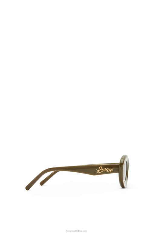 Loewe Women Loop sunglasses in acetate 206XF1455 Shiny Khaki