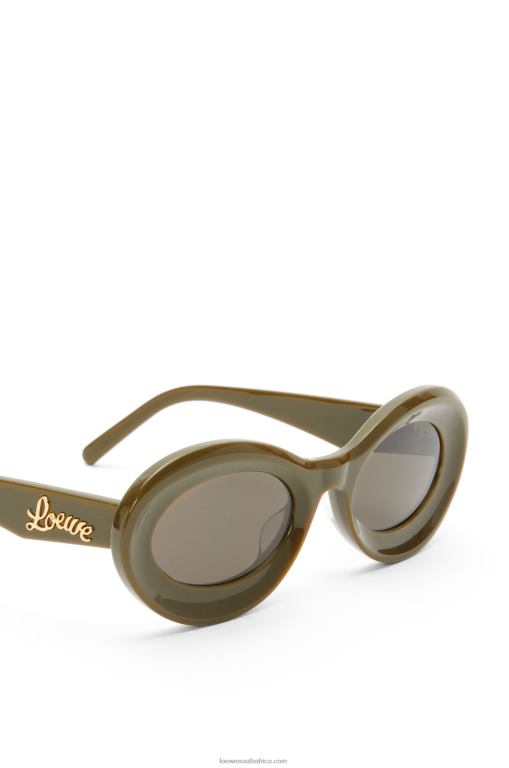 Loewe Women Loop sunglasses in acetate 206XF1455 Shiny Khaki