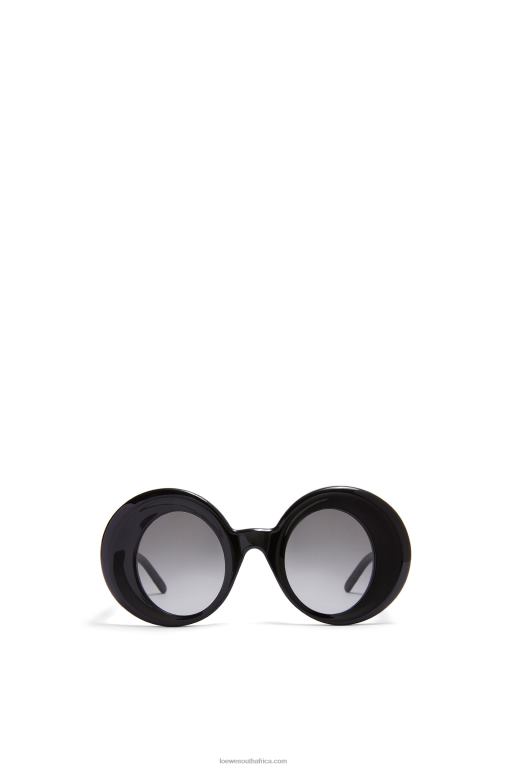 Loewe Women Oversized round sunglasses in acetate 206XF1481 Black