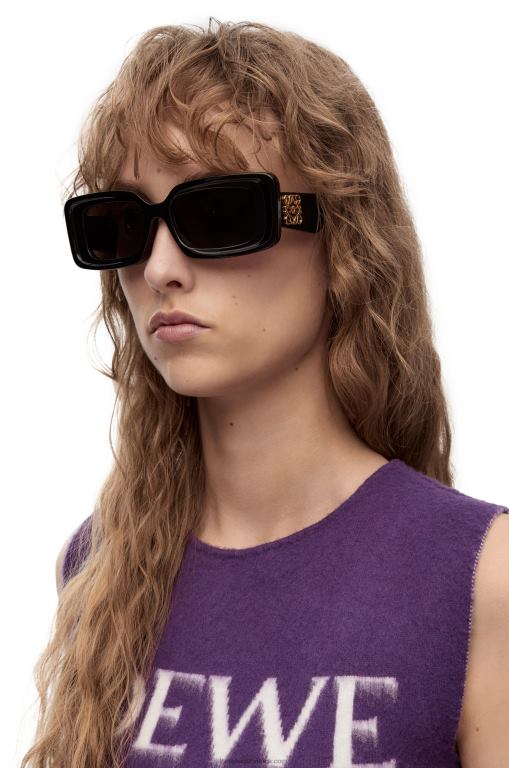 Loewe Women Rectangular sunglasses in acetate 206XF1426 Black