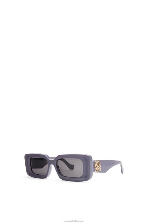 Loewe Women Rectangular sunglasses in acetate 206XF1477 Dusty Lilac