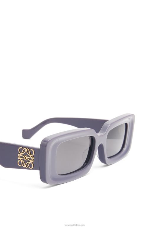 Loewe Women Rectangular sunglasses in acetate 206XF1477 Dusty Lilac