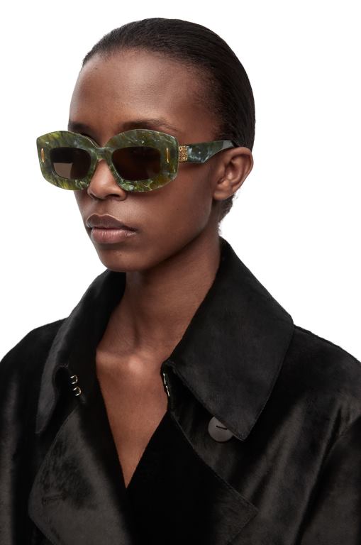 Loewe Women Screen sunglasses in acetate 206XF1431 Marble Green