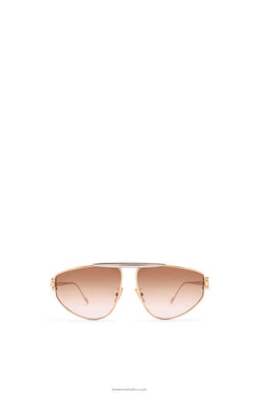 Loewe Women Spoiler new aviator sunglasses in metal 206XF1448 Winter Brown