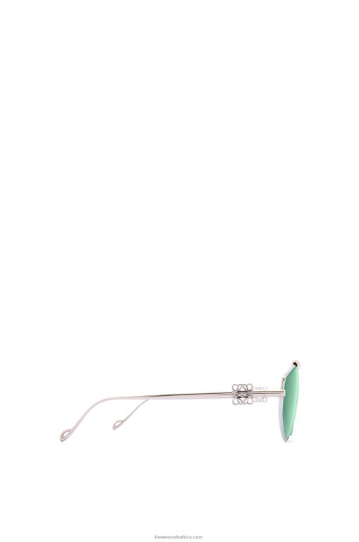 Loewe Women Spoiler new aviator sunglasses in metal 206XF1449 Dark Green