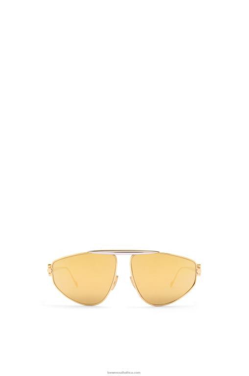 Loewe Women Spoiler new aviator sunglasses in metal 206XF1450 Gold Multitone