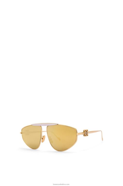 Loewe Women Spoiler new aviator sunglasses in metal 206XF1450 Gold Multitone