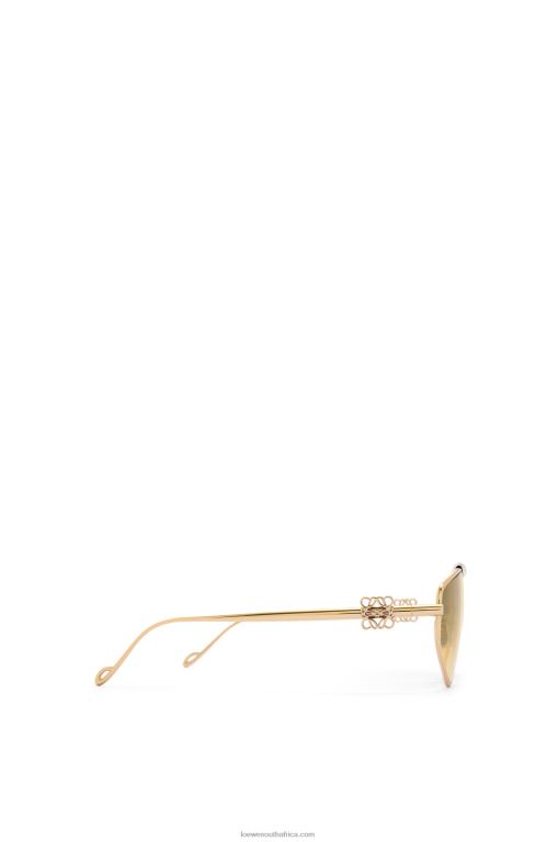 Loewe Women Spoiler new aviator sunglasses in metal 206XF1450 Gold Multitone
