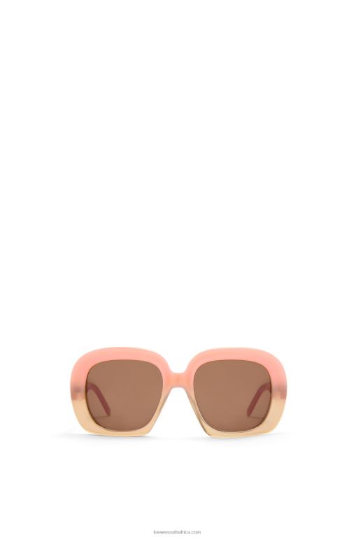 Loewe Women Square halfmoon sunglasses in acetate 206XF1437 Jungle Green/Rosemary