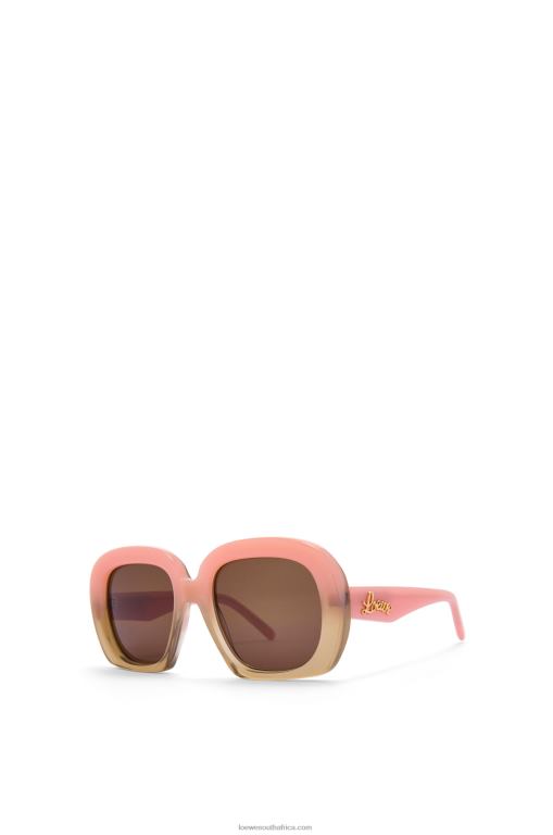 Loewe Women Square halfmoon sunglasses in acetate 206XF1437 Jungle Green/Rosemary