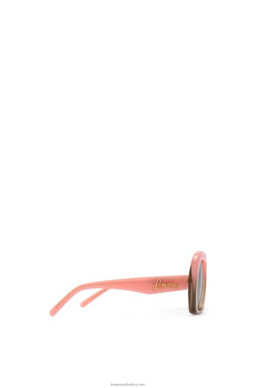 Loewe Women Square halfmoon sunglasses in acetate 206XF1437 Jungle Green/Rosemary