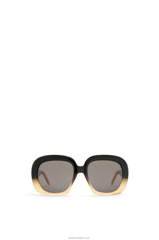 Loewe Women Square halfmoon sunglasses in acetate 206XF1438 Gradient Black/Beige