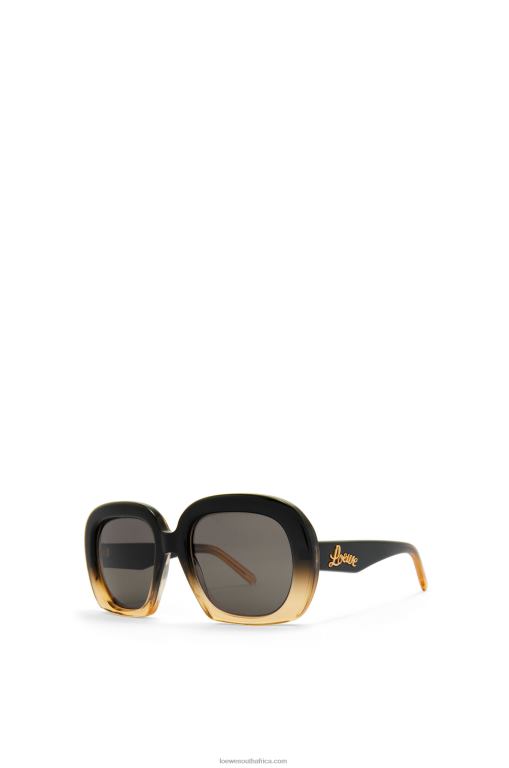 Loewe Women Square halfmoon sunglasses in acetate 206XF1438 Gradient Black/Beige