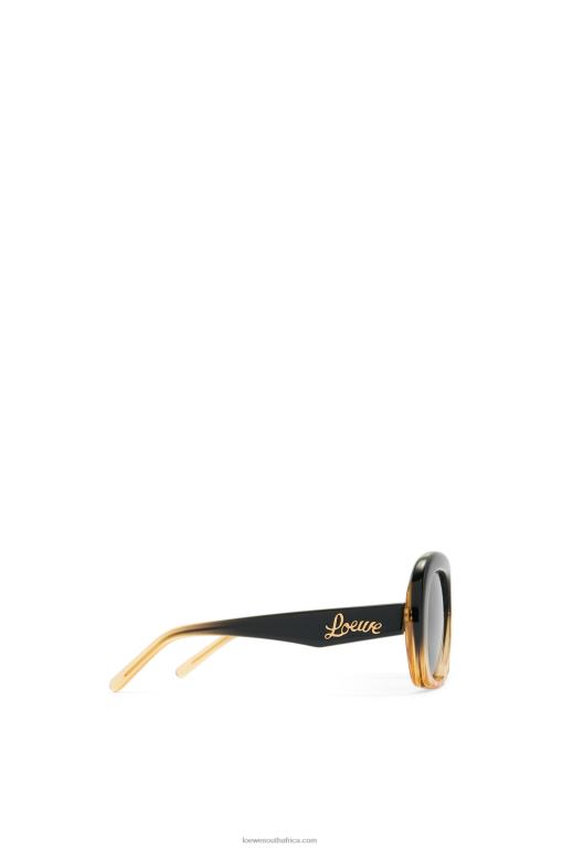 Loewe Women Square halfmoon sunglasses in acetate 206XF1438 Gradient Black/Beige