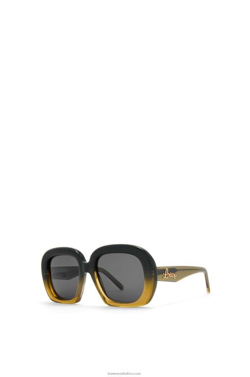 Loewe Women Square halfmoon sunglasses in acetate 206XF1440 Gradient Green