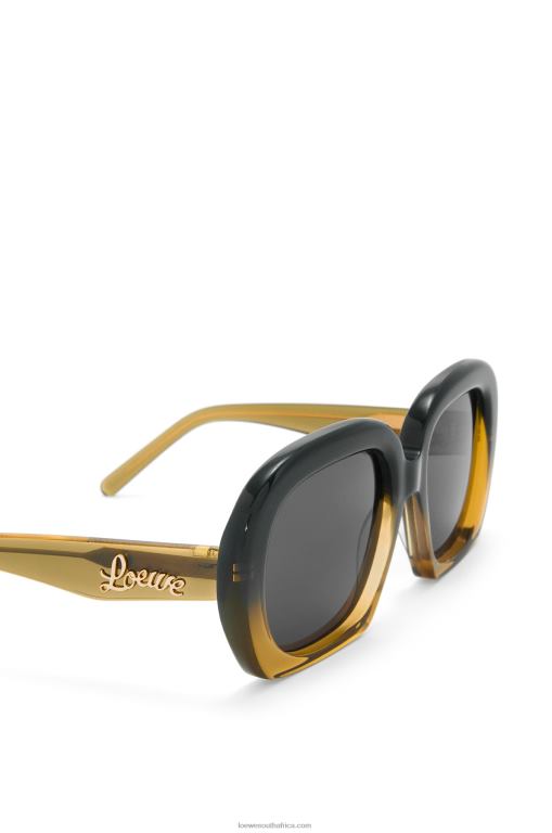 Loewe Women Square halfmoon sunglasses in acetate 206XF1440 Gradient Green