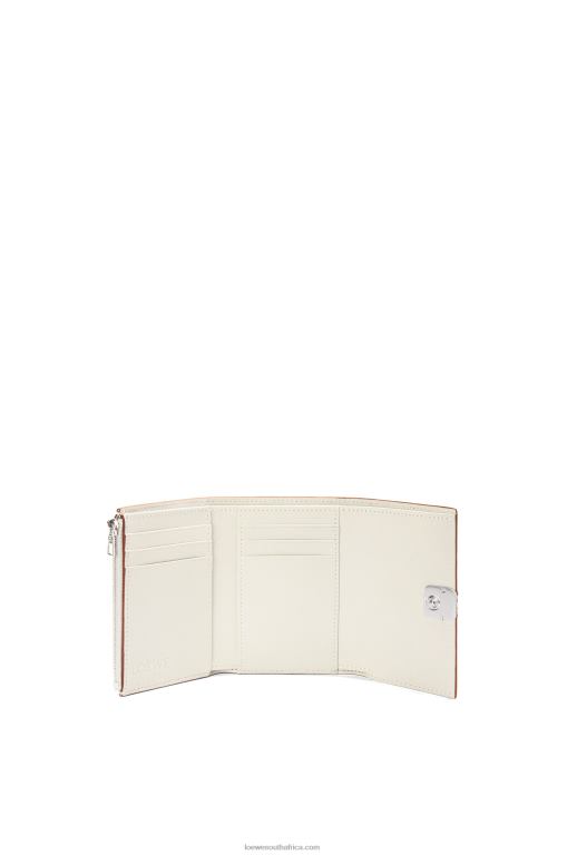 Loewe Women Anagram small vertical wallet in pebble grain calfskin 206XF1218 Light Ghost