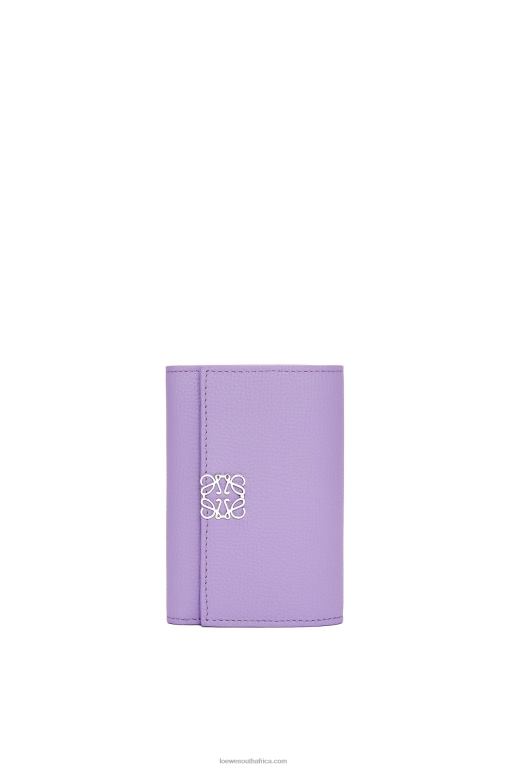 Loewe Women Anagram small vertical wallet in pebble grain calfskin 206XF1237 Light Mauve