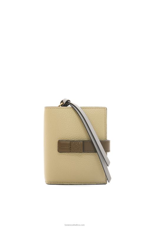 Loewe Women Compact zip wallet in soft grained calfskin 206XF1211 Sage Green/Dark Khaki Green