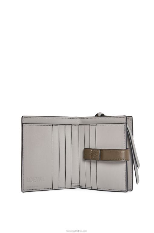 Loewe Women Compact zip wallet in soft grained calfskin 206XF1211 Sage Green/Dark Khaki Green