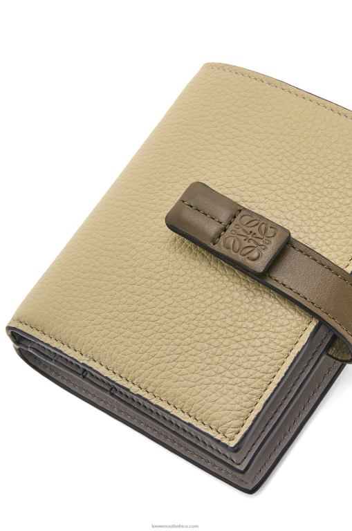 Loewe Women Compact zip wallet in soft grained calfskin 206XF1211 Sage Green/Dark Khaki Green