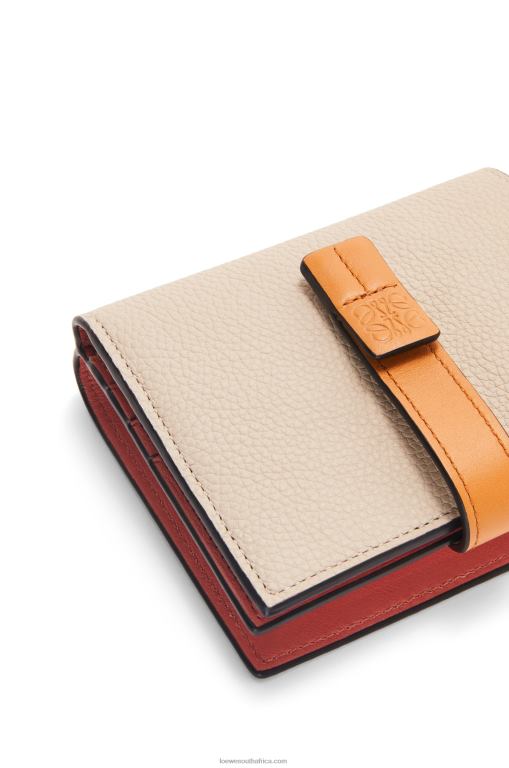 Loewe Women Compact zip wallet in soft grained calfskin 206XF1222 Light Oat/Honey
