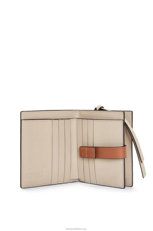 Loewe Women Compact zip wallet in soft grained calfskin 206XF1226 Rosemary/Tan