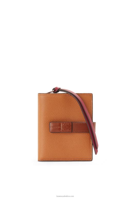 Loewe Women Compact zip wallet in soft grained calfskin 206XF1257 Light Caramel/Pecan