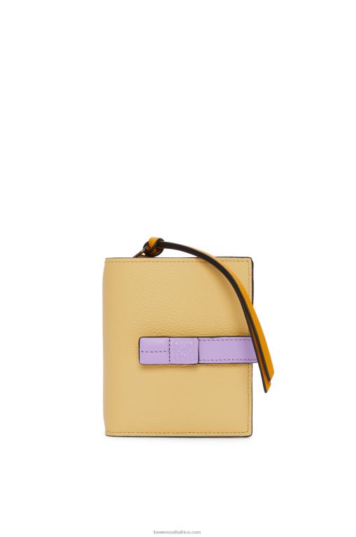 Loewe Women Compact zip wallet in soft grained calfskin 206XF1268 Dark Butter/Mauve
